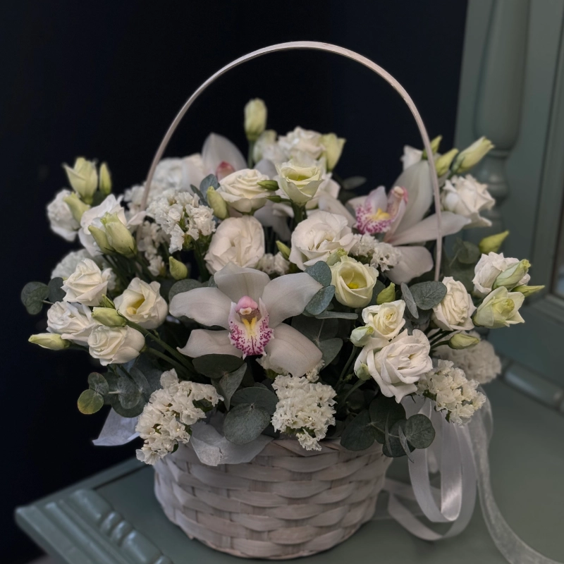 Корзина с эустомой 1
